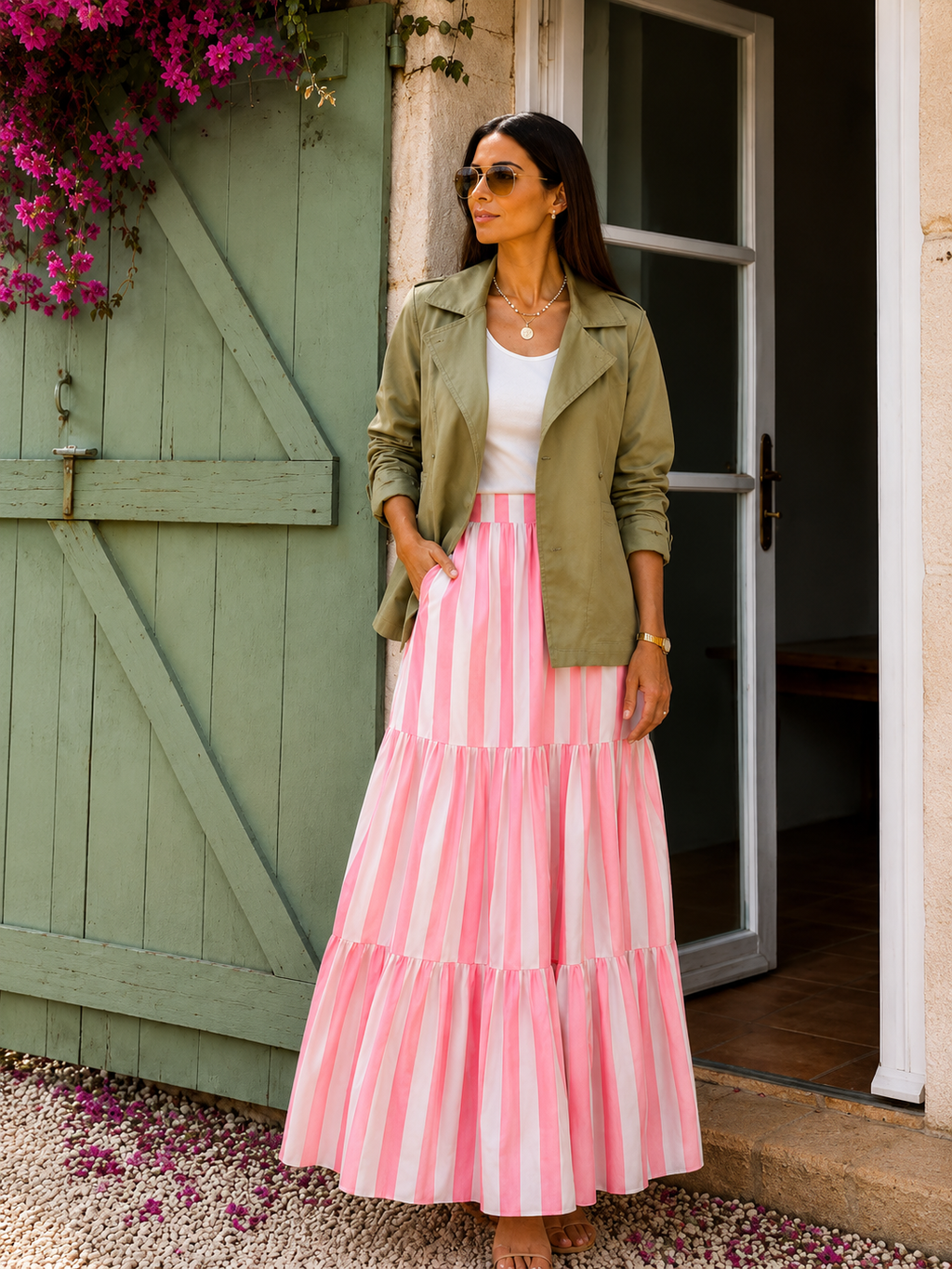 Twill cotton, lined with printed cotton fabric (Skirt)