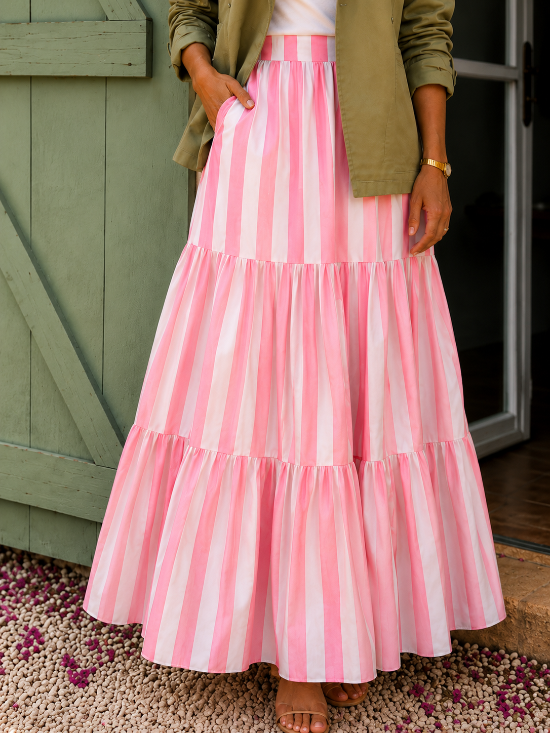Twill cotton, lined with printed cotton fabric (Skirt)
