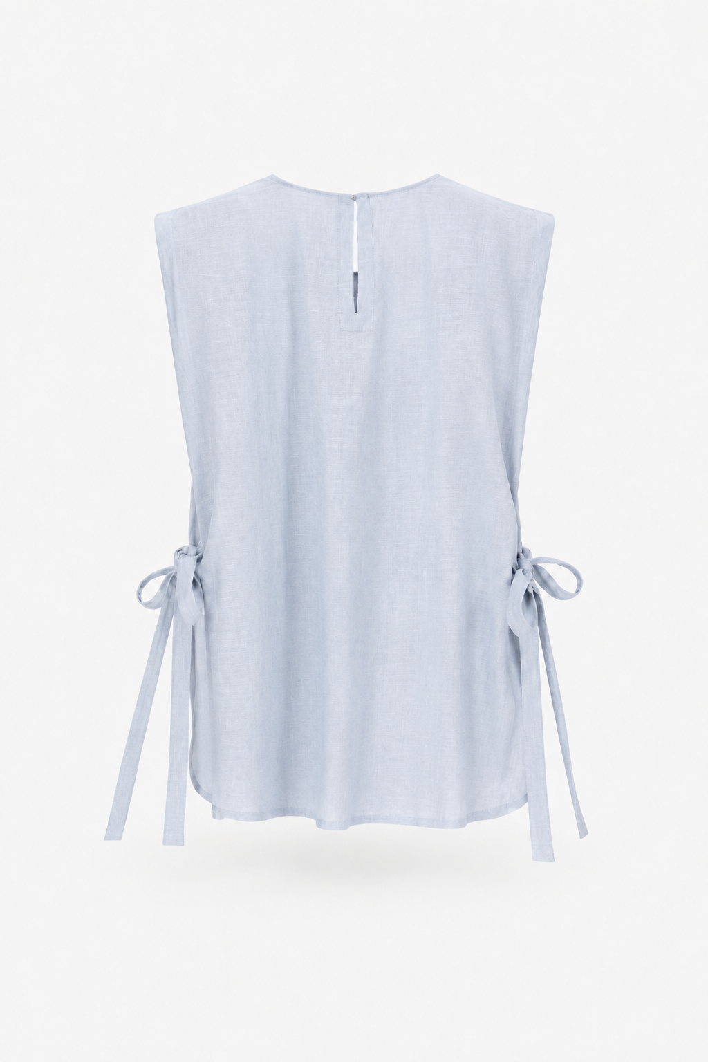 Blue Chanderi Tie-Up Overlay