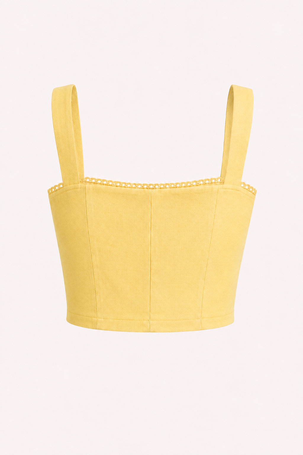 Butter Yellow Chanderi Crop Top