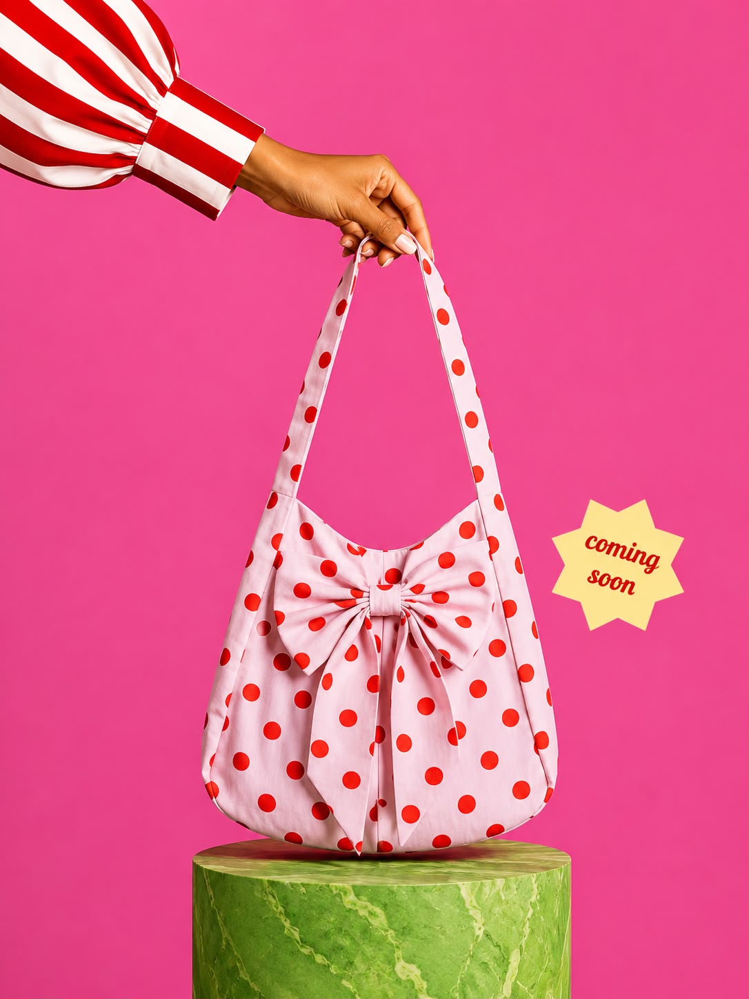 Pink polka dot bag