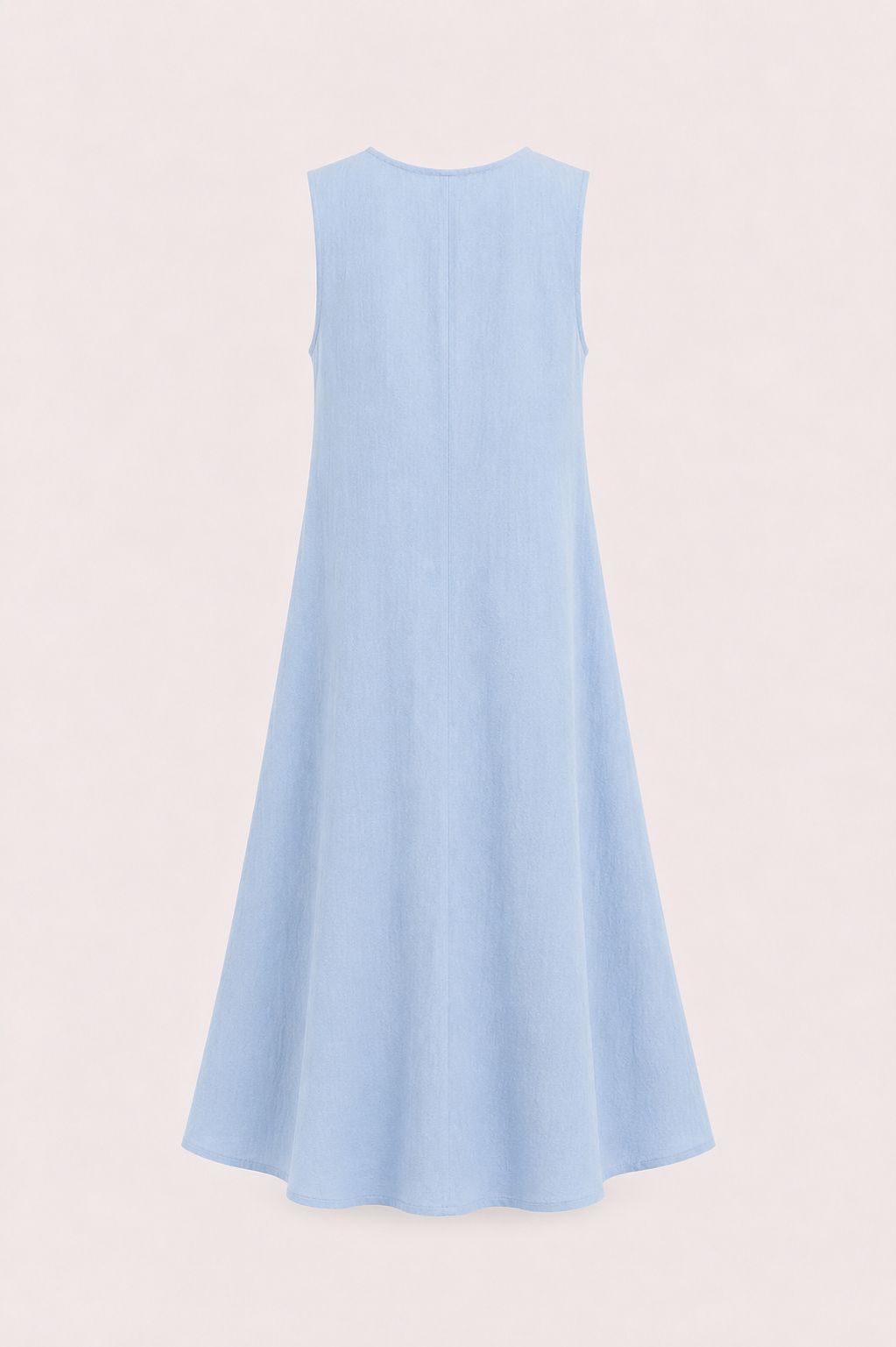 Sky Blue Crushed Cotton Maxi Dress