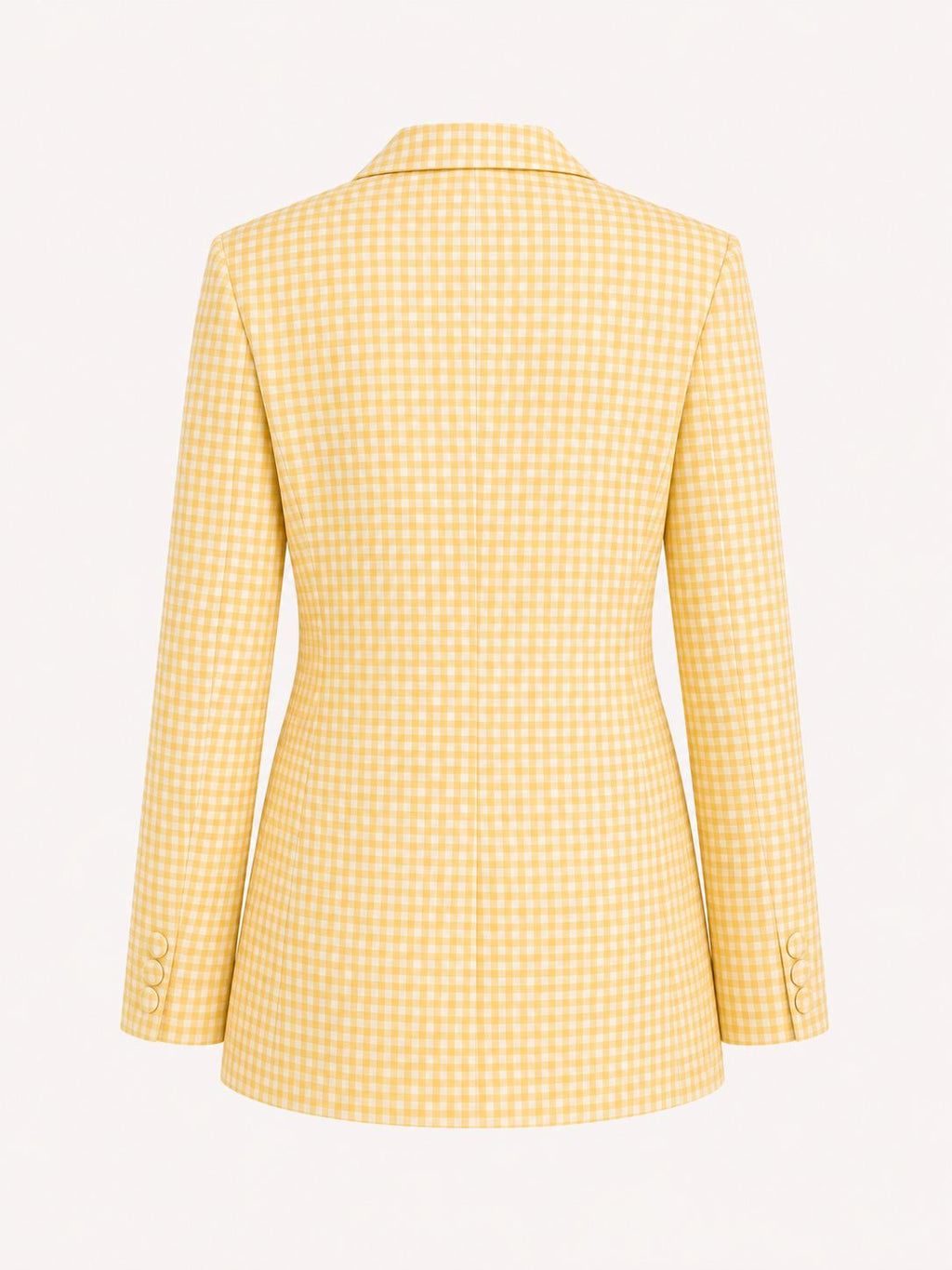 Woven Yellow Full Sleeves Checks Jacket with front opening