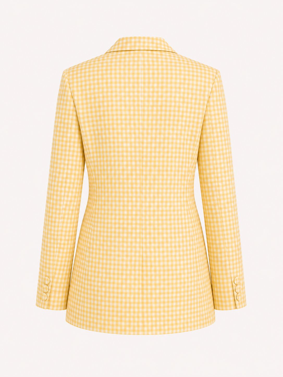 Woven Yellow Full Sleeves Checks Jacket with front opening