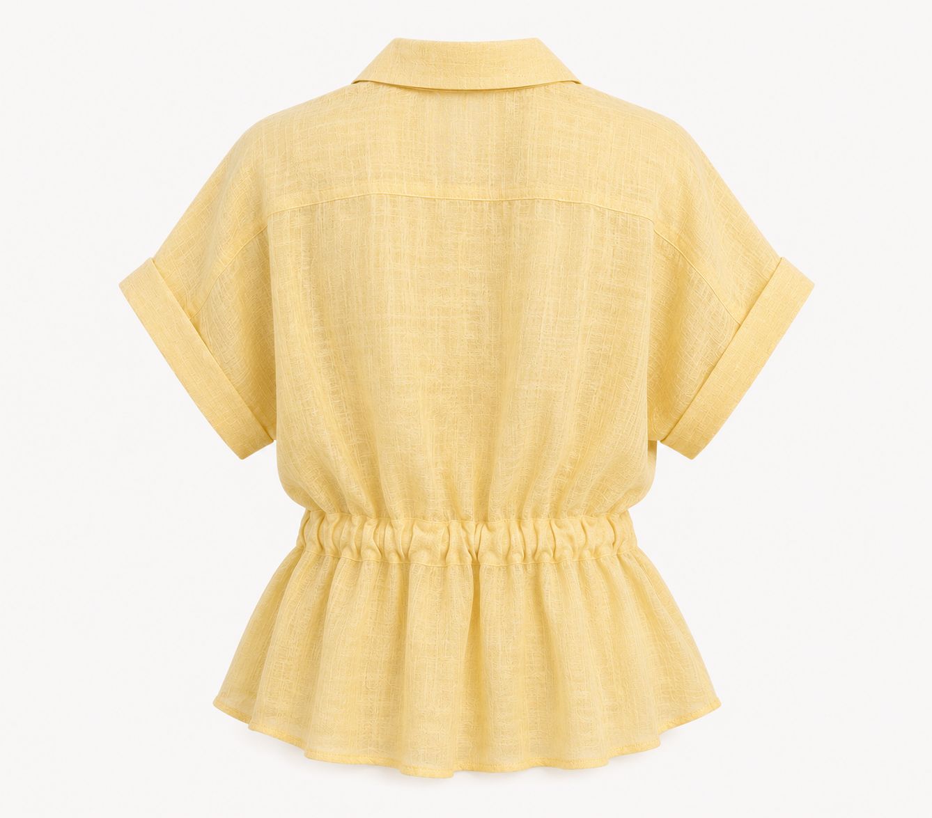 Butter Yellow Linen Zip-Up Top