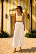 Butter Yellow Chanderi Crop Top