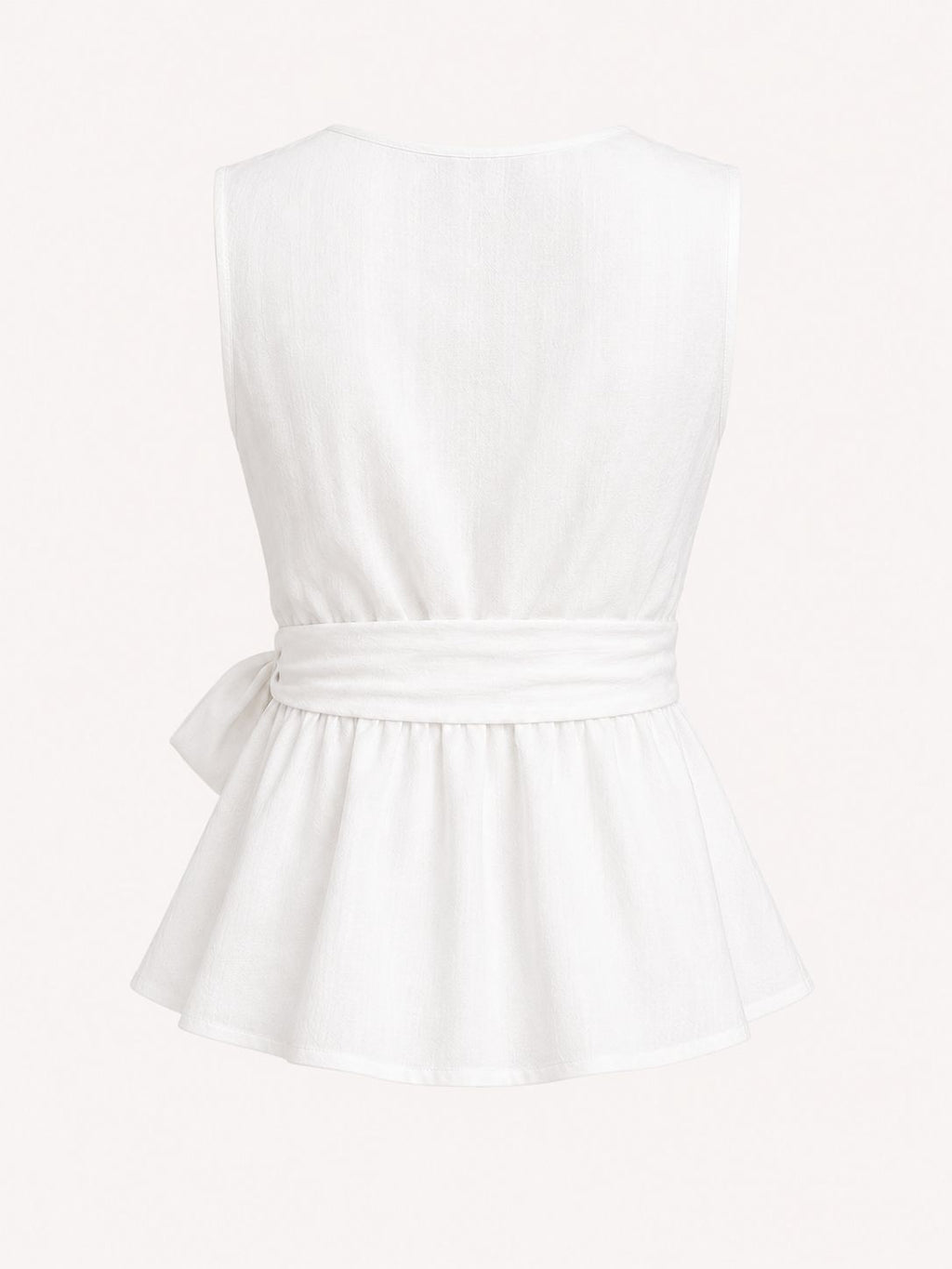 White Cotton Wrap Top