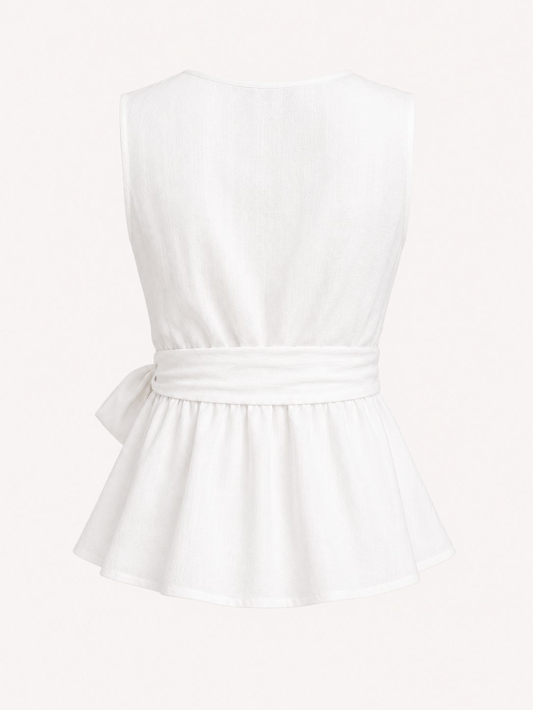 White Cotton Wrap Top