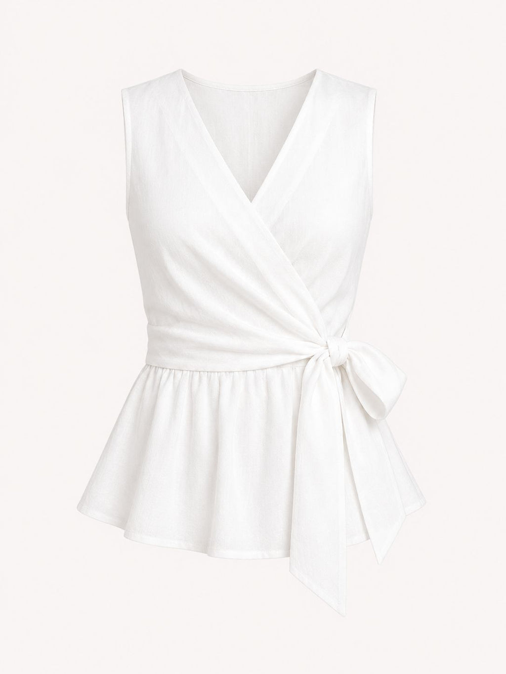 White Cotton Wrap Top