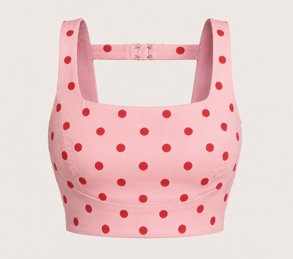 Polka Printed poplin fabric Top