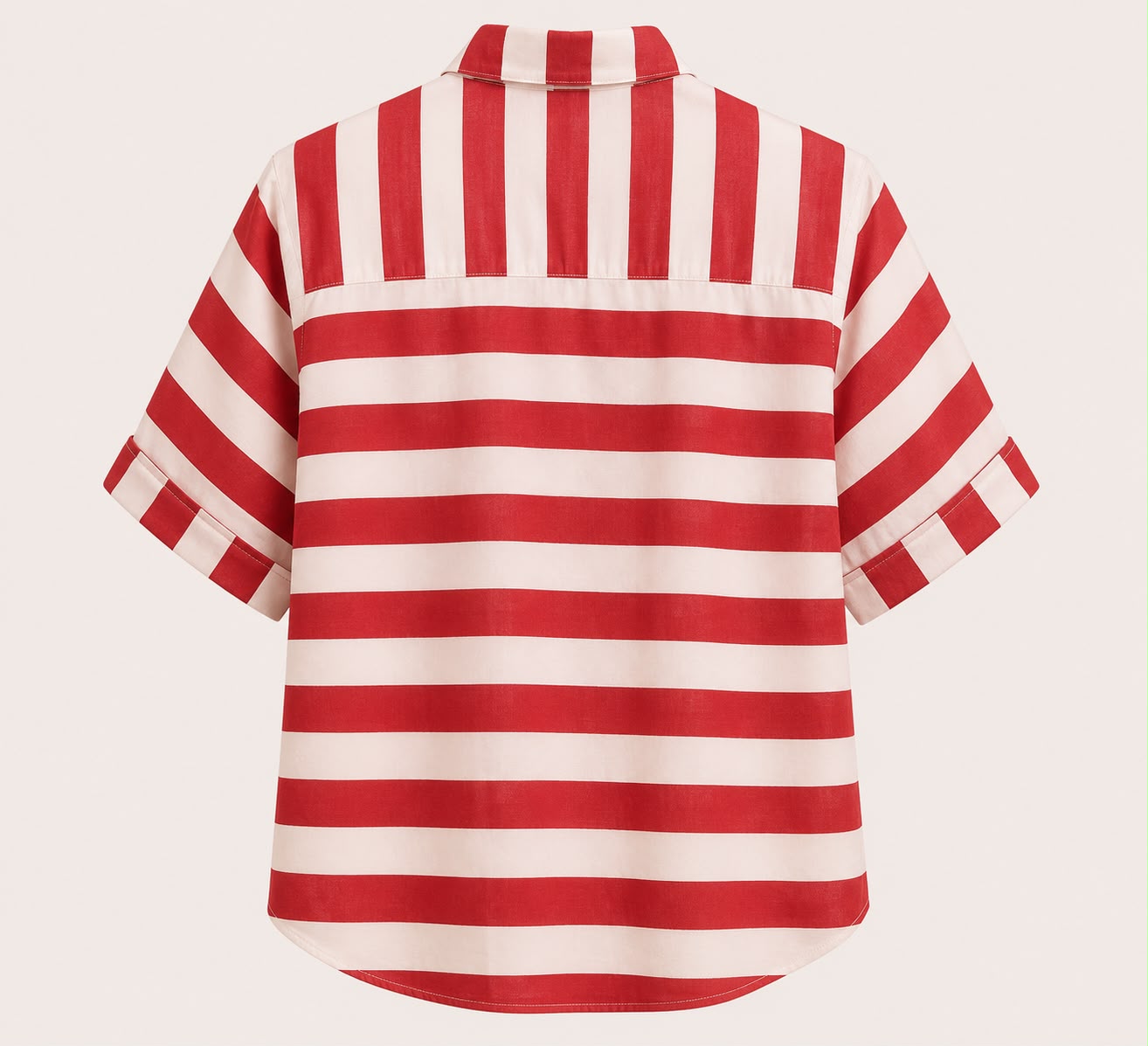 Hand screen printed cotton stripe shirt
