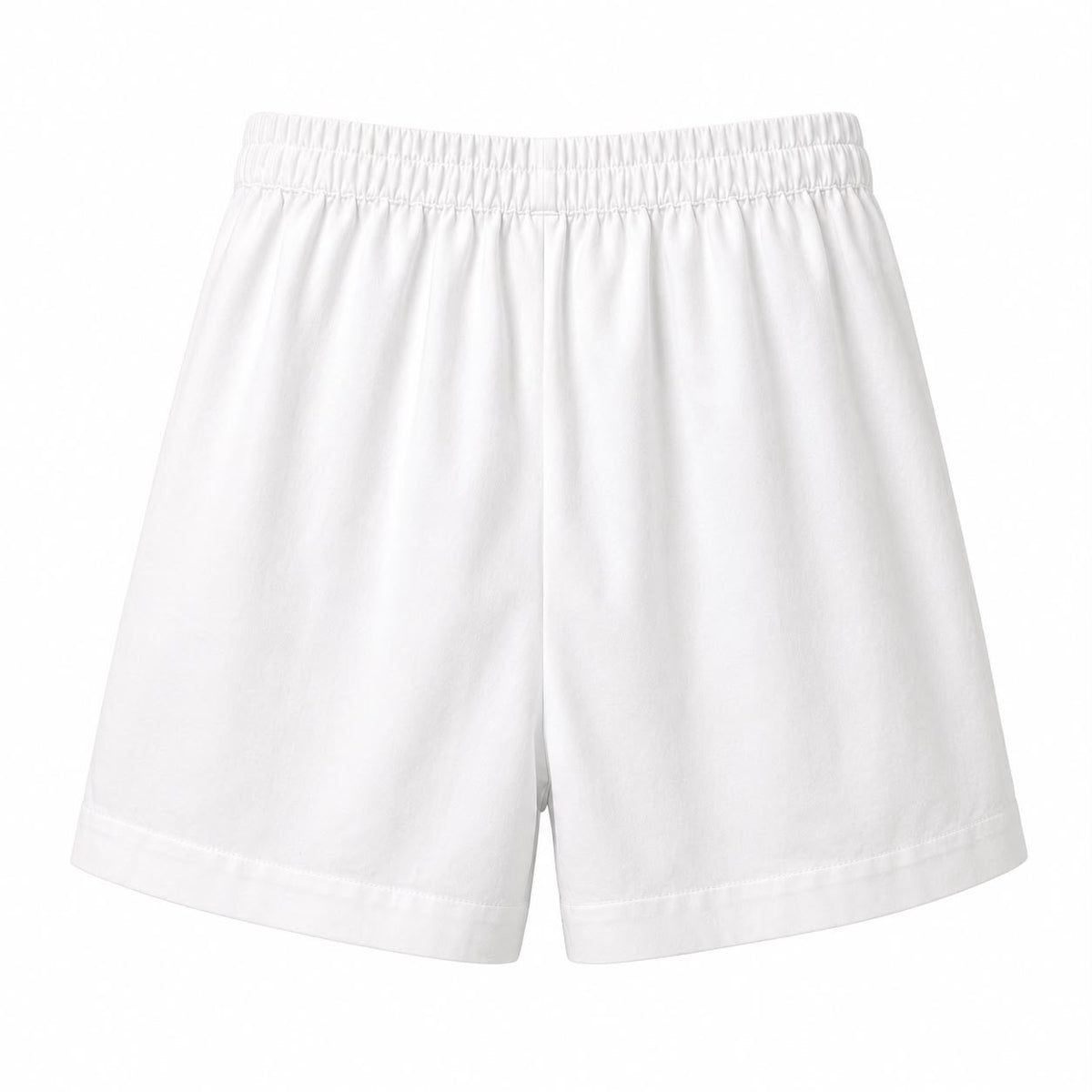 White cotton shorts with pink embroidery, view 3