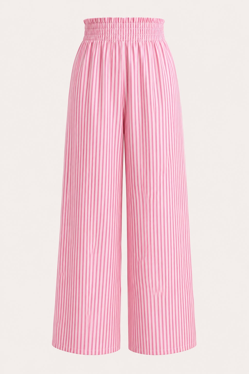 Pink striped printed cotton pants, view 2