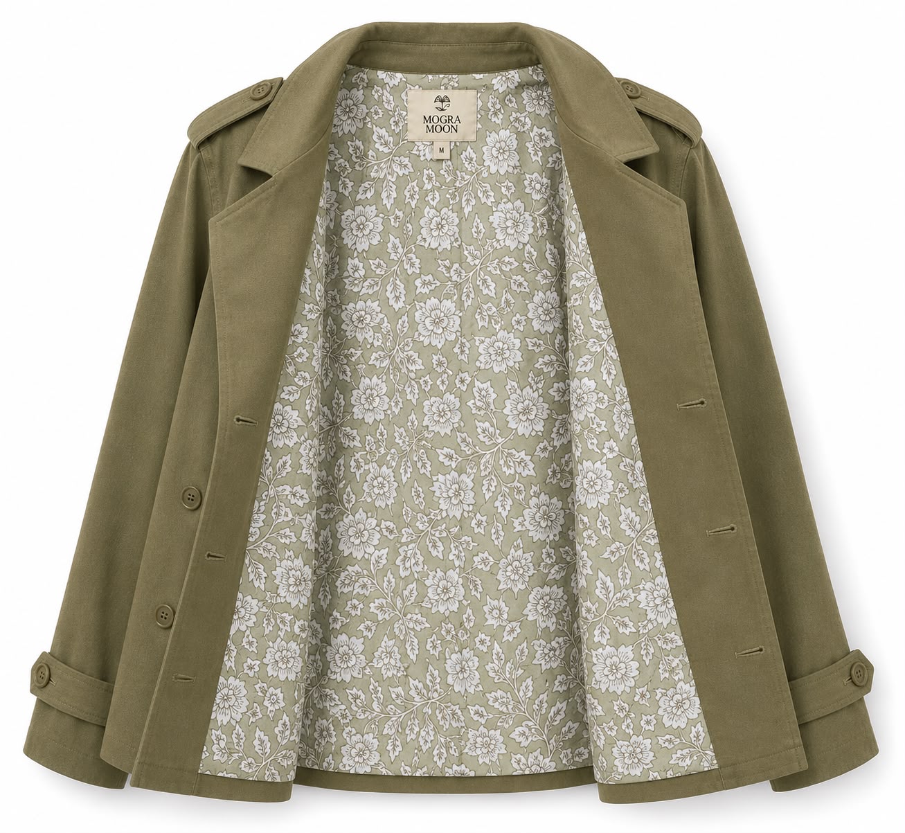 Twill cotton, lined with printed cotton fabric(Jacket)