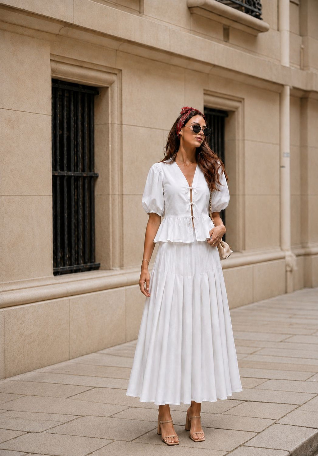 White woven cotton top